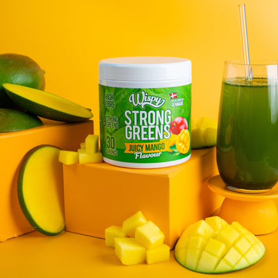 Wispy Strong Greens - Juicy Mango (300g) + Wispy Multivitamin (120stk)