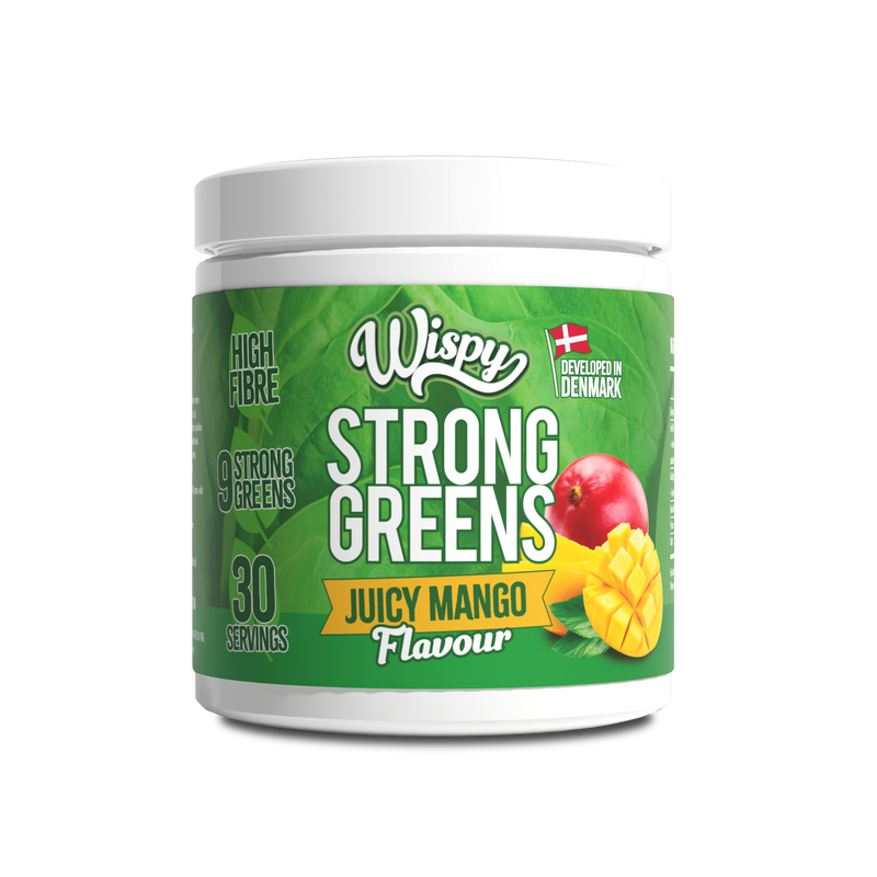 Wispy Strong Greens - Juicy Mango (300g) + Wispy Multivitamin (120stk)