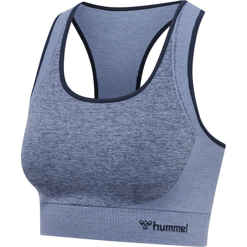 Hummel KARINA Seamless Sports Top – Black Iris/Coronet Melange - Musclehouse.dk