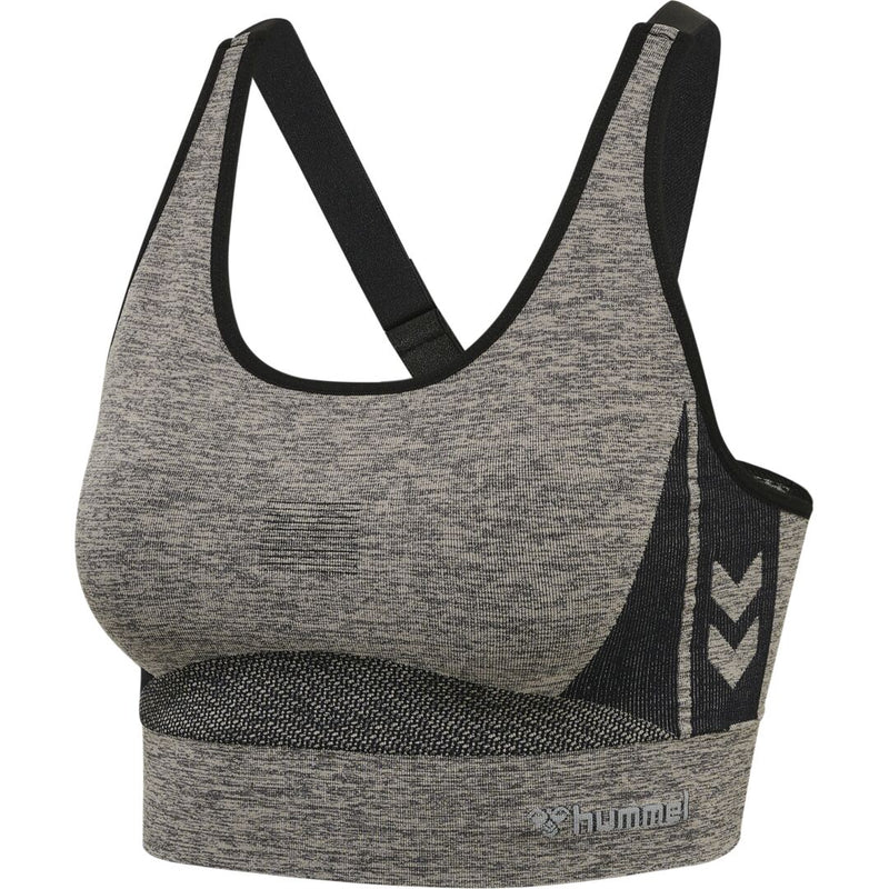 Hummel CLEA Seamless Sports Top – Chateau Gray/Black Melange