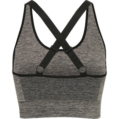 Hummel CLEA Seamless Sports Top – Chateau Gray/Black Melange