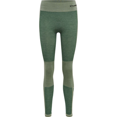 Hummel CLEA Seamless Mid Waist Tights – Laurel Wreath/Lily Pad Melange