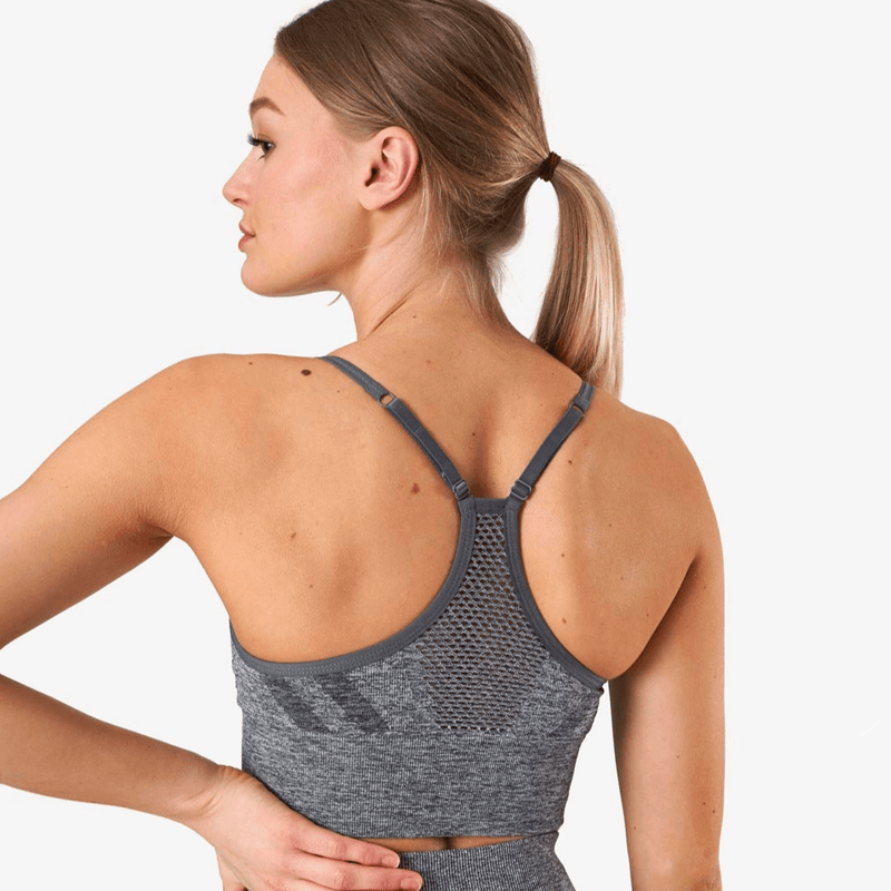 ICANIWILL Queen Mesh Sports Bra Grey Melange