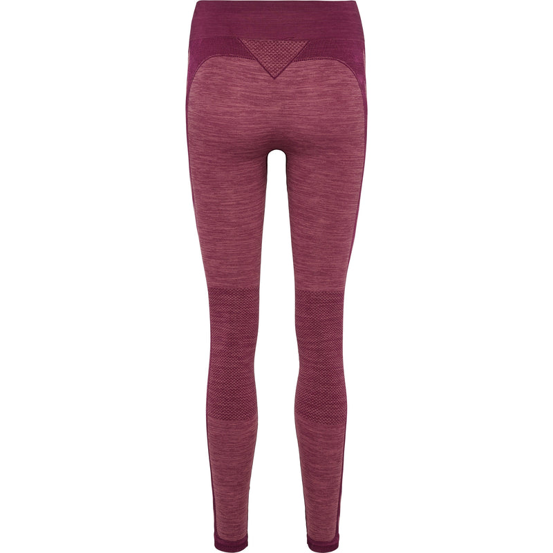 Hummel CLEA Seamless Mid Waist Tights – Grape Wine/Crushed Berry Mel