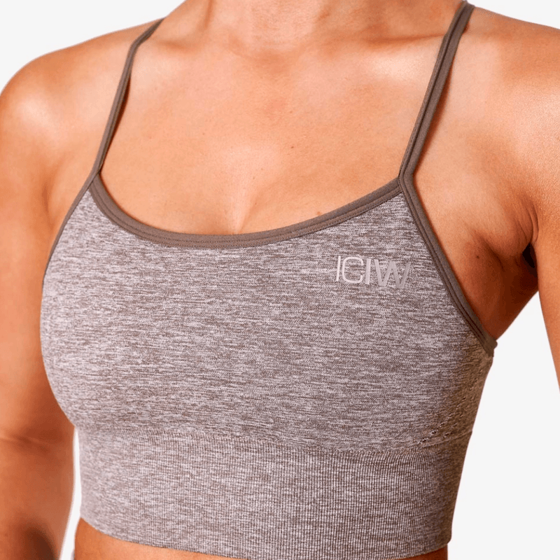 ICANIWILL Queen Mesh Sports Bra Khaki Melange