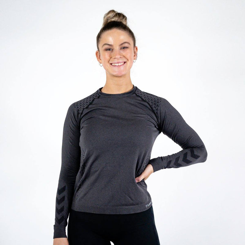 Hummel CI Seamless T-shirt L/S – Black Melange