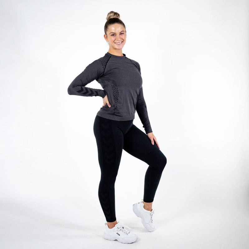Hummel CI Seamless T-shirt L/S – Black Melange