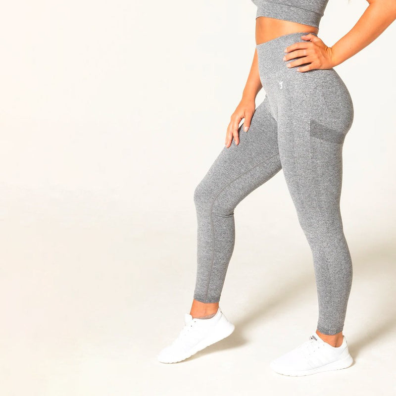 V3 Apparel Define Seamless Scrunch Leggings - Grey Marl