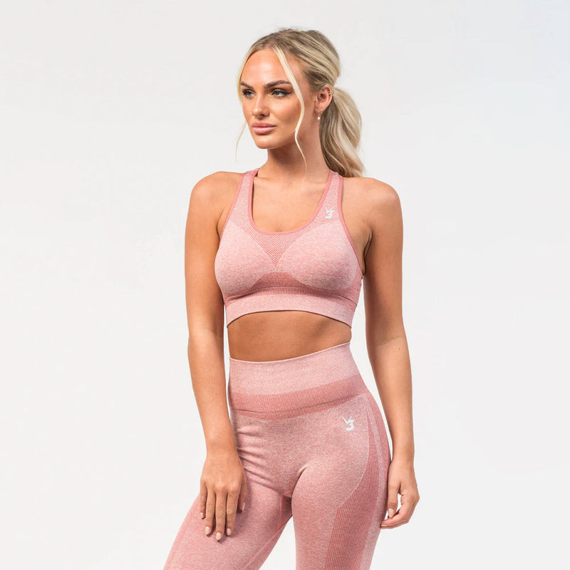 V3 Apparel Excel Seamless Scrunch Sports Bra – Pink