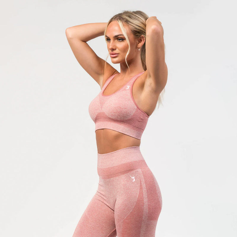 V3 Apparel Excel Seamless Scrunch Sports Bra – Pink