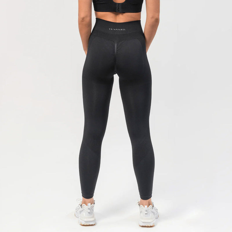 V3 Apparel Excel Seamless Scrunch Leggings - Black